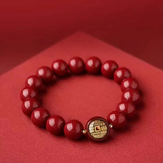 Cinnabar Red Bead Energy Bracelet - Attract Wealth and Protection