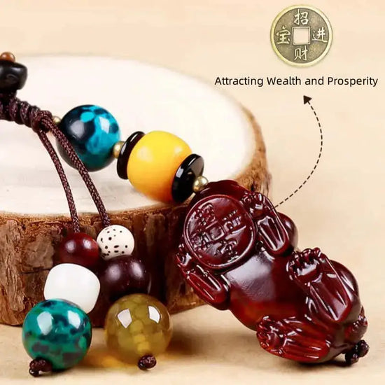 Sandalwood Pixiu Keychain - Wealth and Inner Balance